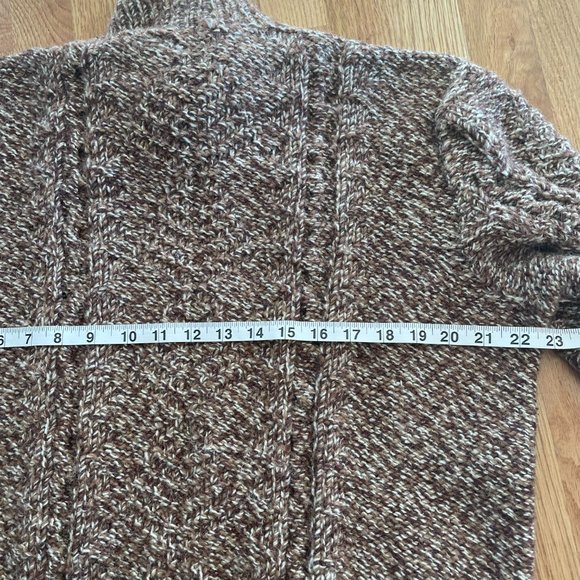 Vintage Pullover Chunky Hand Knitted Women’s Sweater Cowl/Turtleneck Brown/Tan - Picture 10 of 14